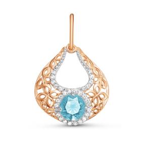 Золотая подвеска КЮЗ Del'ta D032568 с фианитом D032568 фото