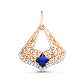 Золотая подвеска КЮЗ Del'ta D032569 с фианитом D032569 фото