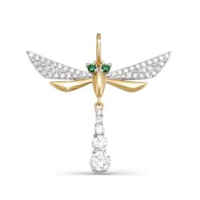 Золотая подвеска КЮЗ Del'ta D032783 с фианитом D032783 фото