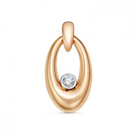 Золотая подвеска КЮЗ Del'ta D032875 с фианитом D032875 фото