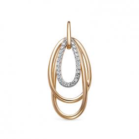 Золотая подвеска КЮЗ Del'ta D033024 с фианитом D033024 фото