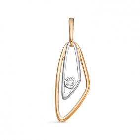 Золотая подвеска КЮЗ Del'ta D033060 с фианитом D033060 фото