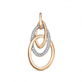 Золотая подвеска КЮЗ Del'ta D033066 с фианитом D033066 фото