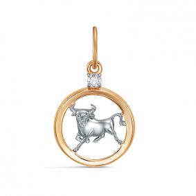 Золотая подвеска КЮЗ Del'ta D033079 с фианитом D033079 фото