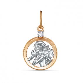 Золотая подвеска Знак зодиака Дева КЮЗ Del'ta с фианитом D033083 D033083 фото