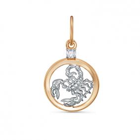 Золотая подвеска КЮЗ Del'ta D033085 с фианитом D033085 фото