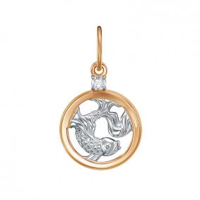 Золотая подвеска КЮЗ Del'ta D033089 с фианитом D033089 фото