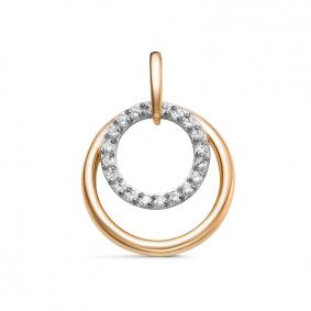 Золотая подвеска КЮЗ Del'ta D033180 с фианитом D033180 фото