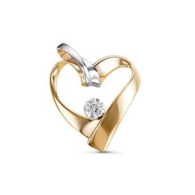 Золотая подвеска КЮЗ Del'ta D033278 с фианитом D033278 фото