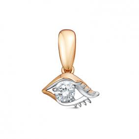 Золотая подвеска КЮЗ Del'ta D033409 с фианитом D033409 фото