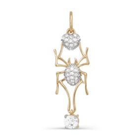 Золотая подвеска КЮЗ Del'ta D033536 с фианитом D033536 фото