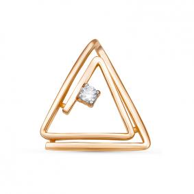 Золотая подвеска КЮЗ Del'ta D033641 с фианитом D033641 фото