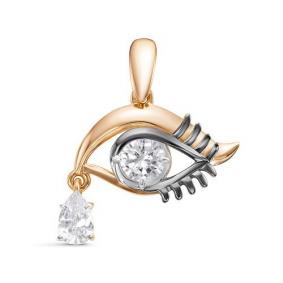 Золотая подвеска КЮЗ Del'ta D033931 с фианитом D033931 фото