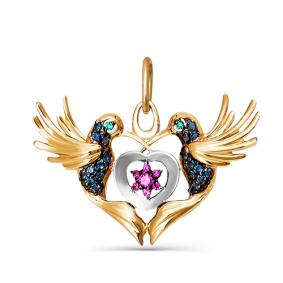 Золотая подвеска КЮЗ Del'ta D034139 с фианитом D034139 фото