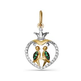 Золотая подвеска КЮЗ Del'ta D034168 с фианитом D034168 фото