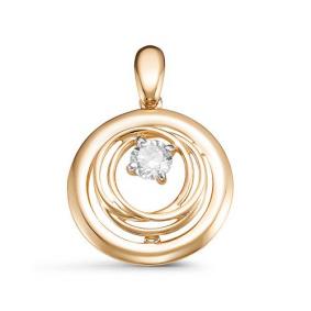 Золотая подвеска КЮЗ Del'ta D034172 с фианитом D034172 фото
