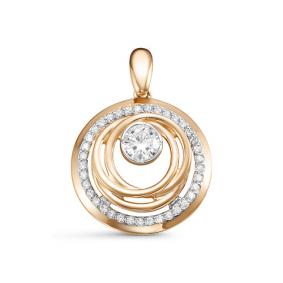Золотая подвеска КЮЗ Del'ta D034175 с фианитом D034175 фото