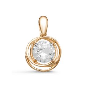 Золотая подвеска КЮЗ Del'ta D034178 с фианитом D034178 фото