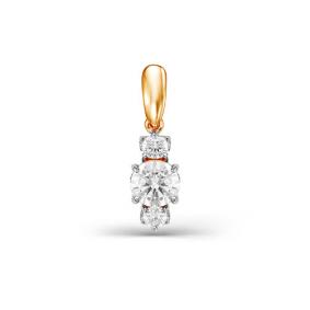 Золотая подвеска КЮЗ Del'ta D034480 с фианитом D034480 фото