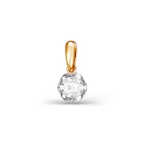 Золотая подвеска КЮЗ Del'ta D034487 с фианитом D034487 фото