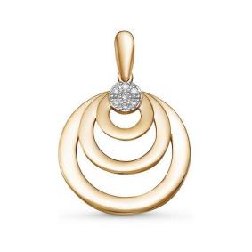 Золотая подвеска КЮЗ Del'ta D034808 с фианитом D034808 фото
