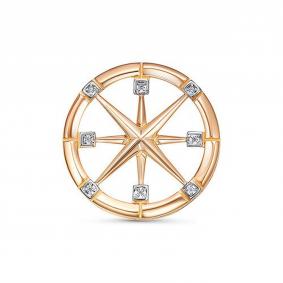 Золотая подвеска КЮЗ Del'ta D034814 с фианитом D034814 фото