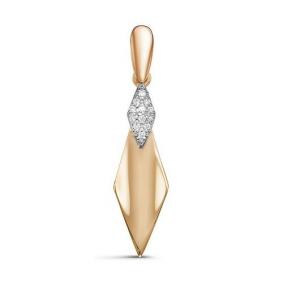 Золотая подвеска КЮЗ Del'ta D034985 с фианитом D034985 фото