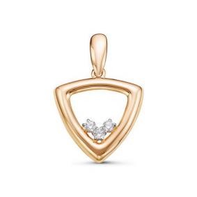 Золотая подвеска КЮЗ Del'ta D035266 с фианитом D035266 фото