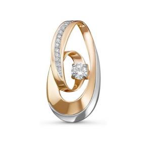 Золотая подвеска КЮЗ Del'ta D035293 с фианитом D035293 фото