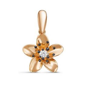 Золотая подвеска КЮЗ Del'ta D035295 с фианитом D035295 фото