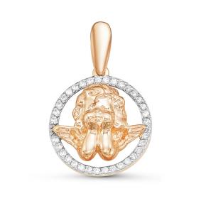 Золотая подвеска КЮЗ Del'ta D035413 с фианитом D035413 фото