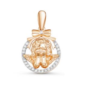 Золотая подвеска КЮЗ Del'ta D035422 с фианитом D035422 фото