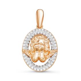 Золотая подвеска КЮЗ Del'ta D035425 с фианитом D035425 фото