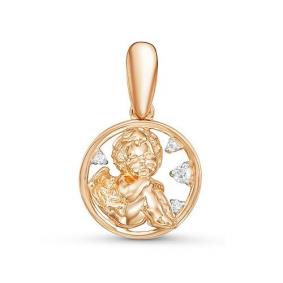 Золотая подвеска КЮЗ Del'ta D035430 с фианитом D035430 фото