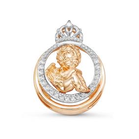 Золотая подвеска КЮЗ Del'ta D035436 с фианитом D035436 фото