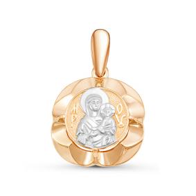 Золотая подвеска Иконка Божией Матери Владимирская КЮЗ Del'ta D035489 D035489 фото