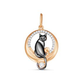 Золотая подвеска КЮЗ Del'ta D035500 с фианитом D035500 фото