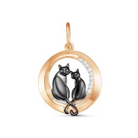 Золотая подвеска КЮЗ Del'ta D035501 с фианитом D035501 фото