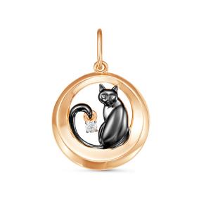 Золотая подвеска КЮЗ Del'ta D035502 с фианитом D035502 фото