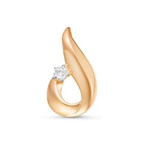 Золотая подвеска КЮЗ Del'ta D035531 с фианитом D035531 фото