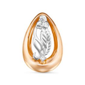 Золотая подвеска Знак зодиака Водолей КЮЗ Del'ta с фианитом D035551 D035551 фото