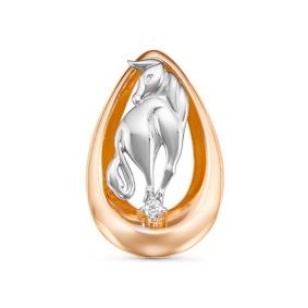 Золотая подвеска Знак зодиака Телец КЮЗ Del'ta с фианитом D035553 D035553 фото