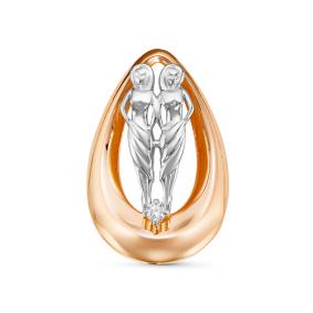 Золотая подвеска Знак зодиака Близнецы КЮЗ Del'ta с фианитом D035554 D035554 фото