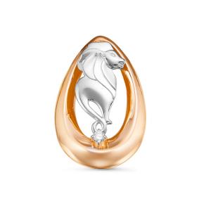 Золотая подвеска Знак зодиака Лев КЮЗ Del'ta с фианитом D035557 D035557 фото