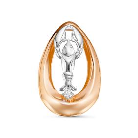 Золотая подвеска Знак зодиака Рак КЮЗ Del'ta с фианитом D035558 D035558 фото