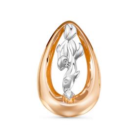 Золотая подвеска Знак зодиака Рыбы КЮЗ Del'ta с фианитом D035560 D035560 фото