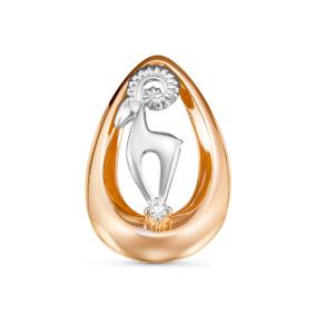 Золотая подвеска КЮЗ Del'ta D035566 с фианитом D035566 фото