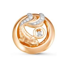 Золотая подвеска КЮЗ Del'ta D035575 с фианитом D035575 фото