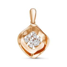 Золотая подвеска КЮЗ Del'ta D035700 с фианитом D035700 фото