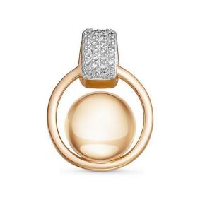 Золотая подвеска КЮЗ Del'ta D035738 с фианитом D035738 фото